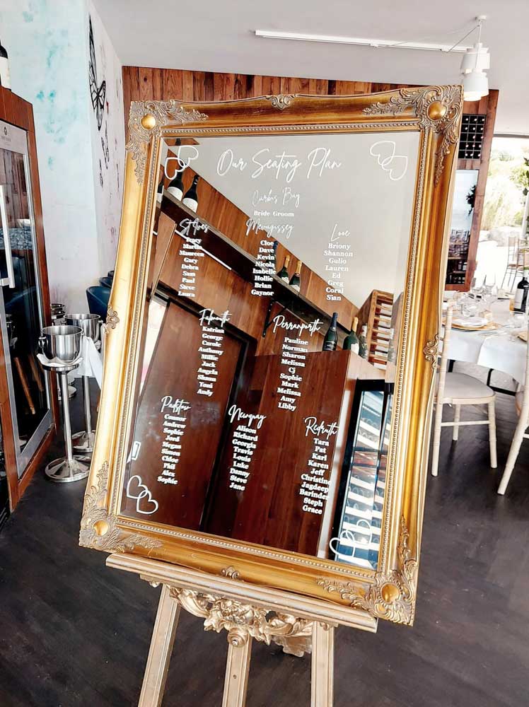 Our Collections - Mirrors and Easels - Emily Rose Events Hire